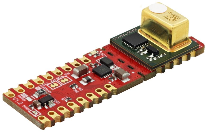 New XENSIV™ PAS CO2 Shield2Go board for carbon dioxide measurement featuring an integrated prototyping concept to test system behavior